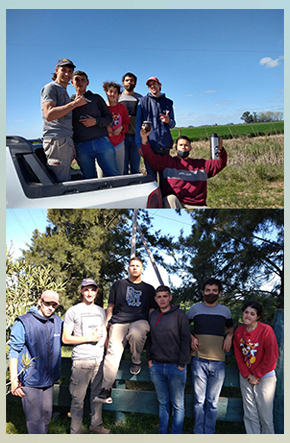 Photo of students posing during field work.